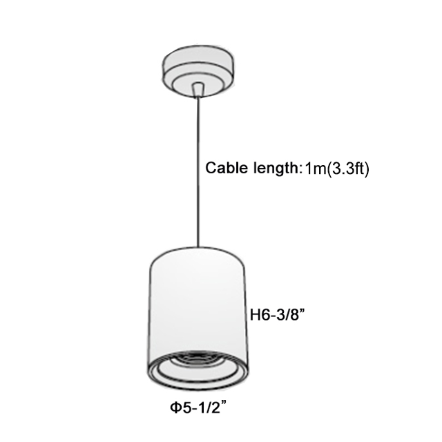 Master D IP65 ETL Pendant White+Black